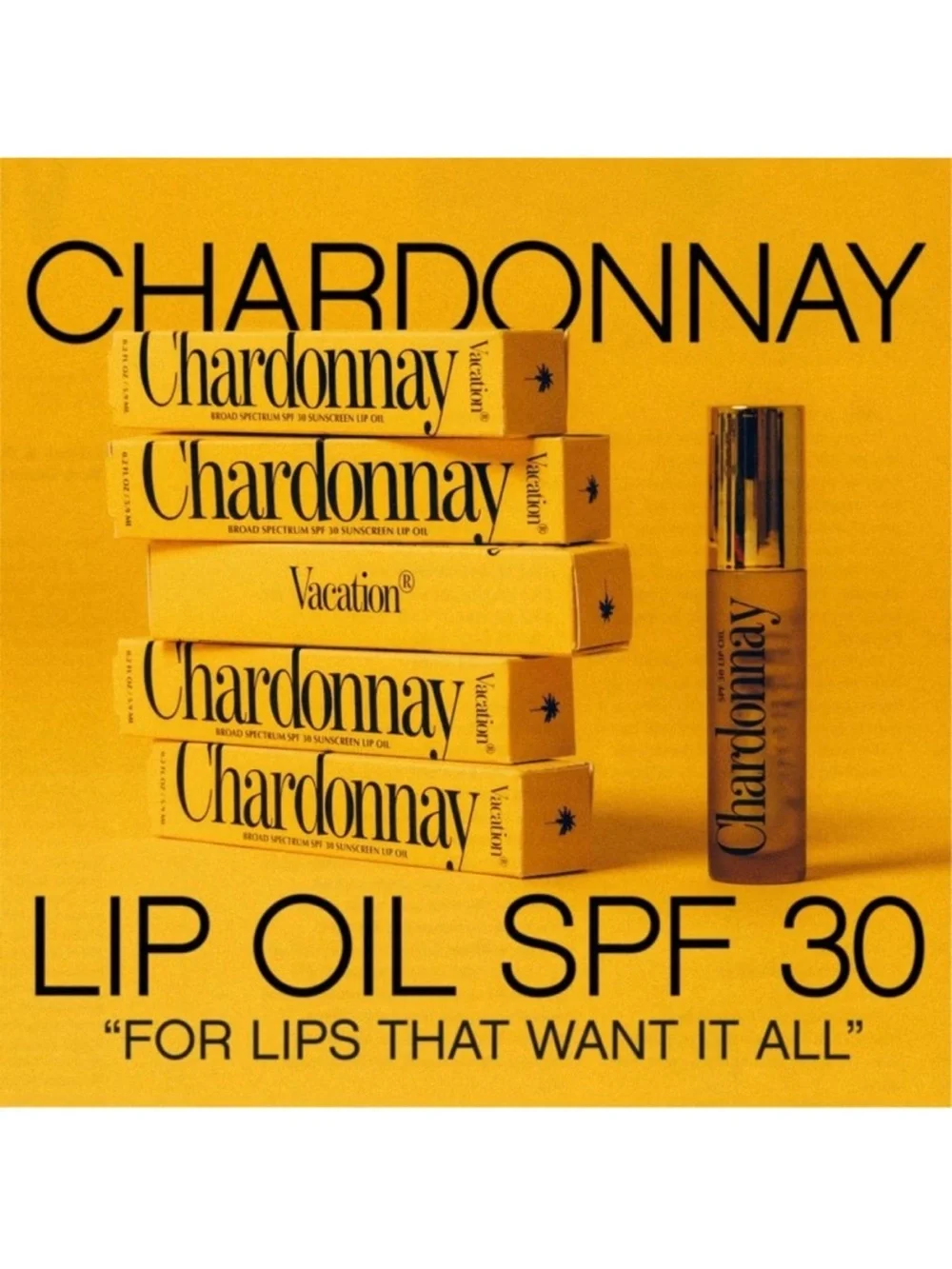 Vacation Chardonnay Lip Oil Bundle Set of 2 SPF 30 Sunscreen Gloss NEW NIB NWT